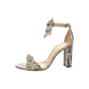 Alexandre Birman Clarita 90 Embossed Leather Ankle Strap Block Heels Sandals 38